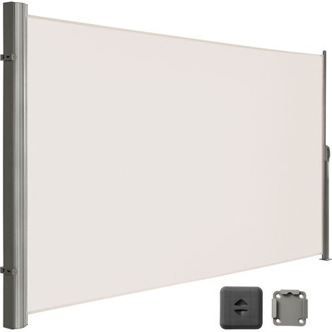Store latéral, Brise-Vue Rétractable pour Jardin, Balcon, Terrasse, Auvent Latéral, Pare-Soleil, Beige 160 x 350 cm (H x L) EBE1635BP02 (1/5)