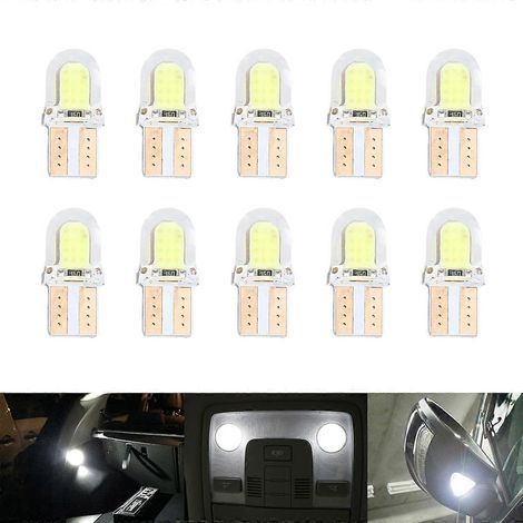 10er-Pack Wildth T10 5W COB Kristall-Silikon-LED-Lampen (weißes Licht) für Autos - Weiß (1/4)