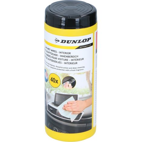 DUNLOP Lingettes nettoyantes humides pour voiture, 40 pièces, senteur vanille