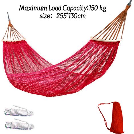 Hamac de camping pour enfants (255 × 130 cm) — Respirant et doux  idéal pour le camping en plein air et les loisirs, en intérieur comme en extérieur. (1/5)