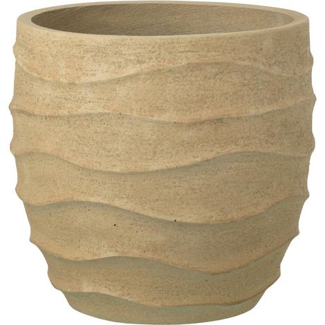 Cache-Pot Déco en Ciment "Roca" 40cm Beige (1/3)