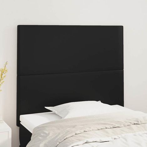 vidaXL Cabecero de cama negro 80x5x118/128 cm piel sintética (1/5)