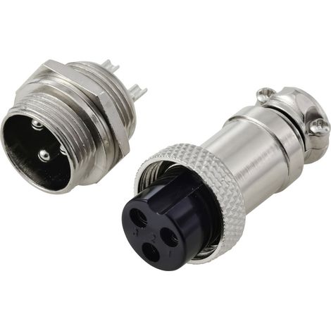 TRU COMPONENTS TC-13895636 Connecteur rond mâle, Contact femelle Nombre total de pôles: 3 Série (con (1/4)