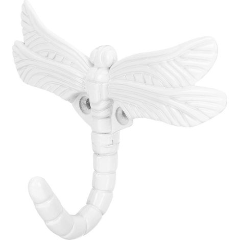 crochet mural décoratif en forme de libellule, crochet pour manteau et chapeau, porte-clés-11.5X7.5CM-White (1/4)
