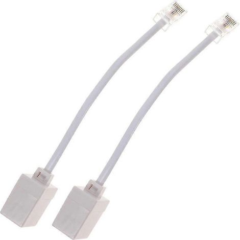 Lot de 2 adaptateurs RJ11 vers RJ45 (téléphone vers Ethernet), pour connexion Internet, LAN (1/3)