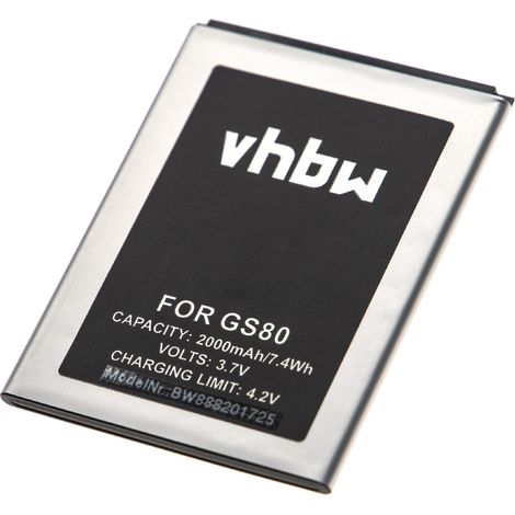 vhbw Akku Ersatz für Gigaset V30145-K1310-X469 für Handy Smartphone Telefon (2000 mAh, 3,7 V, Li-Ion) (1/2)
