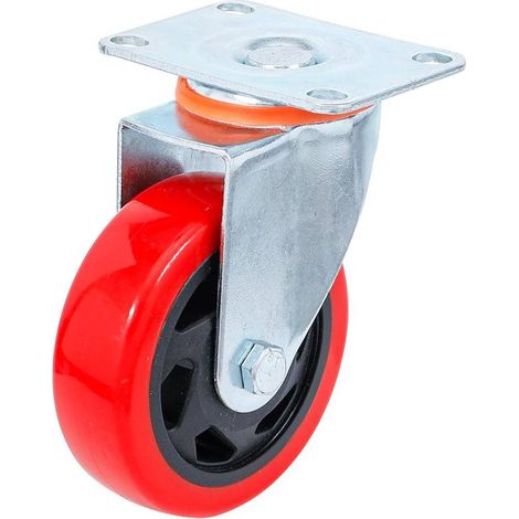 Roulette de Direction D.100 mm - Rouge/Noire - Résistante et Polyvalente pour Mobilier et Équipements - D-Work (1/5)
