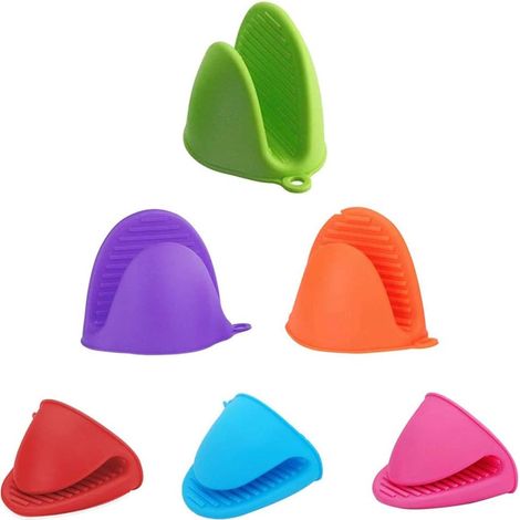 Isolé anti-brlure Gant,Mini Gant de cuisine pou,Clips de Main en Silicone isolés,Silicone Lot Gant de cuisson Pincez,pour la cuisson et la cuisson 6pcs (1/5)