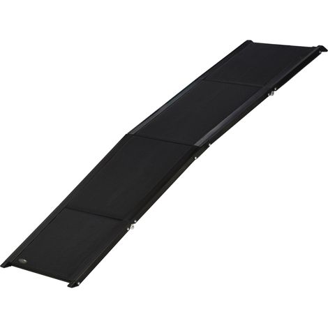 Rampa per Cani Pieghevole 158x43,5x2,5 cm in MDF e Alluminio Nero (1/5)