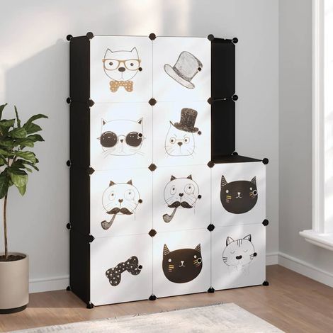 Teenpull – Kinderschrank Modular mit 10 Würfeln Schwarz PP