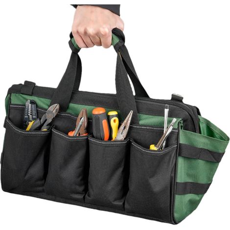 Sac À Outils Résistant Organisateur en Tissu Oxford à 16 Poches Mallette à Outils avec Fermeture Éclair pour Hommes Mécaniciens Électriciens Charpentiers Bricolage Réparation Tournevis (1/5)