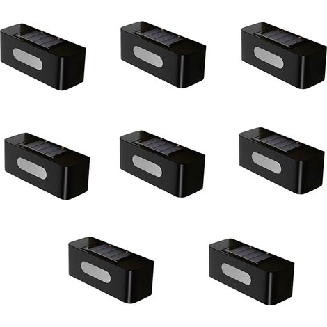 Solar-Zaunleuchte, Außenwandleuchte, warmweißes Licht, 8er-Set