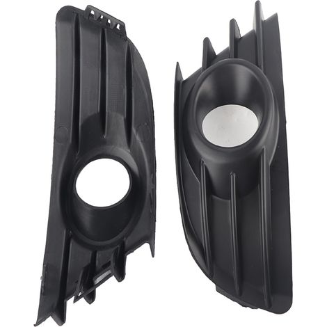 Une paire de baguettes de finition noires pour la grille des feux antibrouillard du pare-chocs avant, applicables aux modèles Citroën C4 de 2004 à 2008. (1/5)