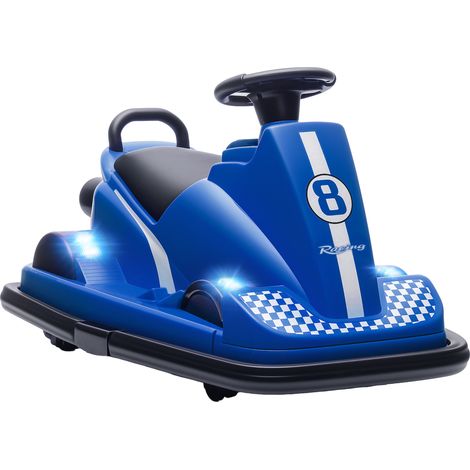 AIYAPLAY Electric Kids Bumper Car with 360 Degree Rotation Spin, Blue