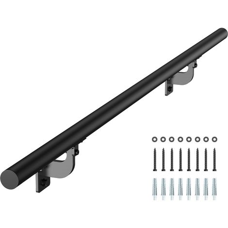 VEVOR Corrimano per Scale a Parete, Corrimano Tubolare da 1215 mm, Alluminio Zincato Nero, Diametro Tubo 32 mm, Ringhiera per Scale Interne Esterne, per Gradini, Balaustra di Sicurezza (1/5)