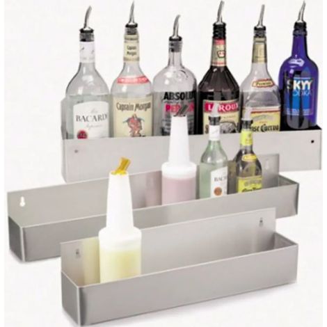 Porte-bouteilles Speed Rack pour 10 Bouteilles, Support Professionnel en Acier Inoxydable pour Bar, Cocktailbar et Restaurant, Dimensions Compactes L107 x H16 x T11 cm, Facile à Monter (1/2)