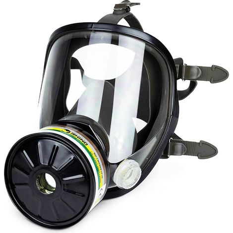 Masque à Gaz Complet Respirateur Réutilisable pour Vapeurs Organiques, Gaz Acides, Fumigation, Peinture Protection Faciale avec Filtre et Gants de Sécurité (1/5)