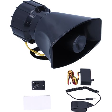 12V 100W 125DB Notfallhupe Megaphon mit 5 Tönen, Feuerwarnsirene für Auto und Motorrad (1/5)
