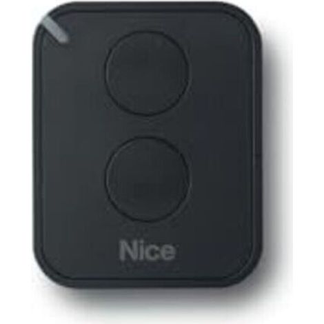 Télécommande NICE FLO2RE à 2 canaux compatible avec les systèmes d'automatisation de portes de garage et de portails Nice, fréquence 433,92 MHz avec technologie à code tournant