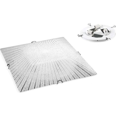 PLAFONIERA QUADRATA IN VETRO SATINATO DA 40 CM CON 3 LUCI (1/2)