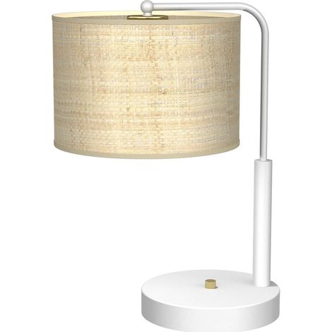 Lampe de table Marshall rotin blanc E27 60W Milagro (1/5)