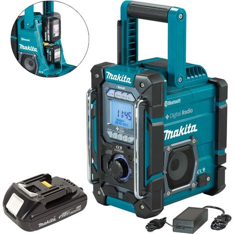 Makita DMR301 Digital DAB Built in Charger Site Radio DAB Bluetooth & 18v BL1815 (1/4)