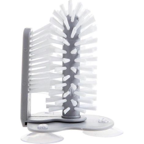 Brosse de nettoyage pour vitres avec ventouse, brosse verticale facile à utiliser, base à ventouse pour dévier le verre (1/5)