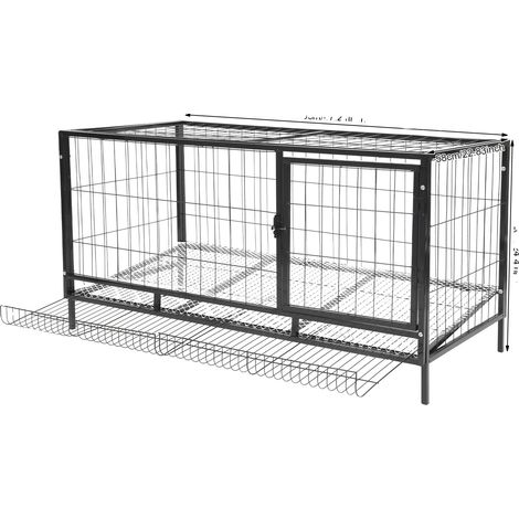 Poulailler, Design en Fer Durable, Utilisation Intérieure et Extérieure, noir (1/2)