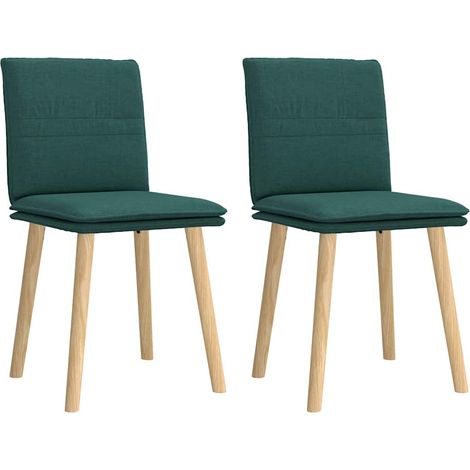 Sillas de comedor 2 unidades tela verde oscuro