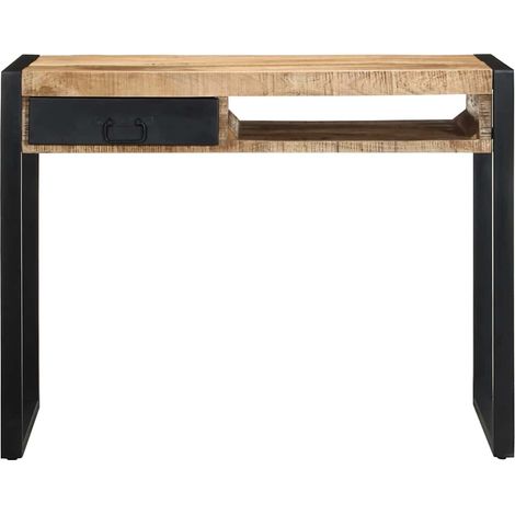 Bureau  Table de travail  Table d'écriture 100x50x75 cm bois de manguier brut massif