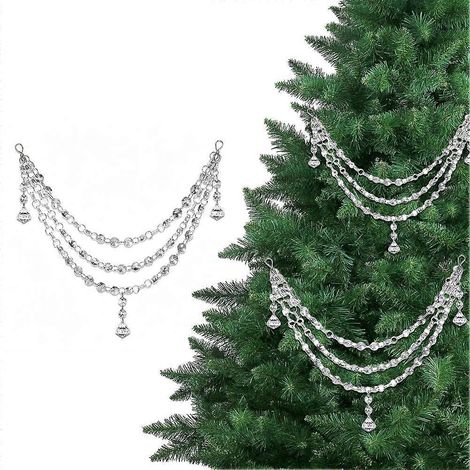 Christmas Tree Bead Garland Acrylic Octagon Bead Strand 13 Cm Metal Sturdy (1/5)