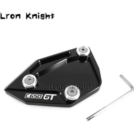 (Noir) Compatible avec BMW C650GT C650 GT C600 Sport 2012 2013 2014 2015 - Béquille latérale CNC - Plaque de support et extension maxpower (1/3)