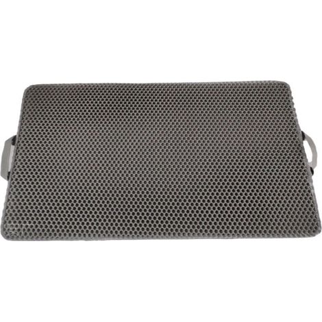 Double-layer EVA cat litter mat, washable and easy to clean – 55 x 75 cm, grey (flat model with handle) – RAPANDA