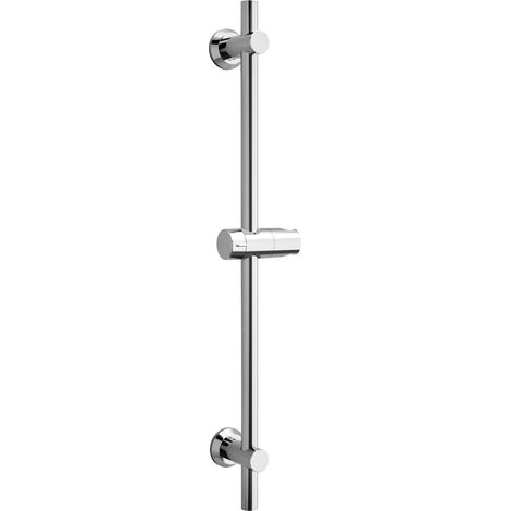 Görbach Barre de douche inox 70 cm, installation sans reperçage, support de douchette réglable, fixation murale adaptable aux trous existants, chromée (1/5)