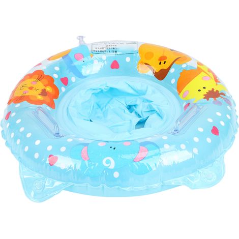 Bouée gonflable à motif animal de dessin animé avec siège pour enfants de 6 à 36 mois (bleu) (1/5)