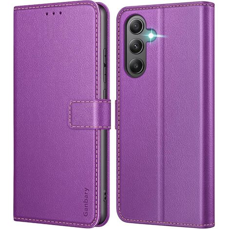 Samsung Galaxy A35 5G Handyhülle Leder Klapphülle Violett mit Kartenschlitzen (1/5)