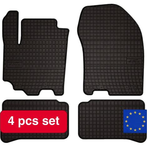 Tapis de voiture en caoutchouc, design sur mesure, résistant aux intempéries, noir (1/5)