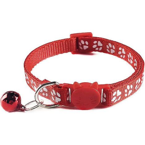 un Collier De Cloche Autocollant Rouge Double Couche, Collier Pour Animal De Compagnie De 2,5 Cm 70 Cm Avec Boucle De Scurit Et Cloche (1/5)