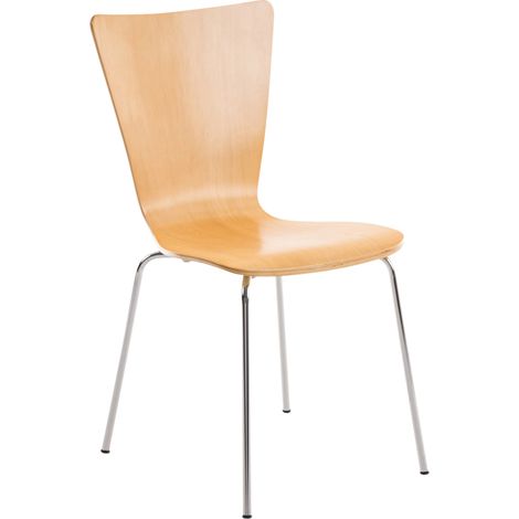Temps de chaise empilable pour une conception intemporelle et une séance en bois ergonomique différentes couleurs colore : Brun naturel (1/5)