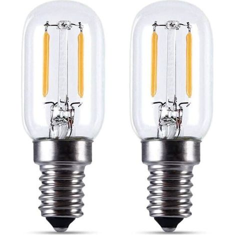 2 Stück E14 LED-Kühlschranklampen – 2 W LED, XU, T22, 200 lm, entspricht 15 W Glühlampe, warmweiß 2700 K, 230 V, mit kleinem E14-Sockel, [Energieklasse KZQ - KZQ] (1/4)