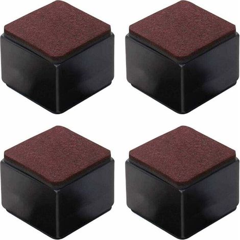 Juego de 4 elevadores de muebles autoadhesivos de acero al carbono - altura 50 mm para camas, sofás, armarios - cuadros negros. (1/4)