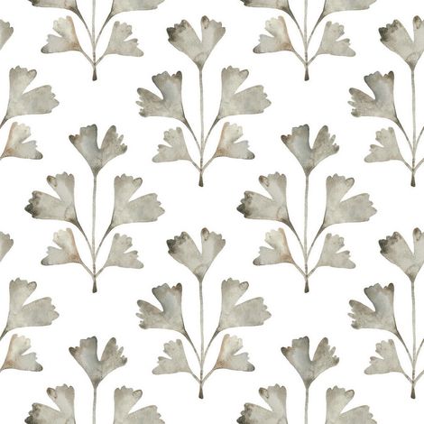 Papier Peint rouleau auto-adhésif - Feuilles de Ginkgo - Neutre (1/2)