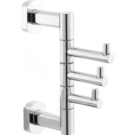 Cube Way Wandhaken aus Messing mit 3 Haken, Chrom (SPI33)
