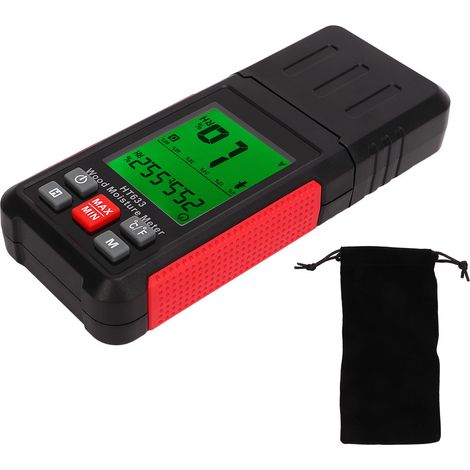 Détecteur d'humidité numérique multifonction pour bois de chauffage et carton, testeur professionnel de teneur en eau. (1/5)