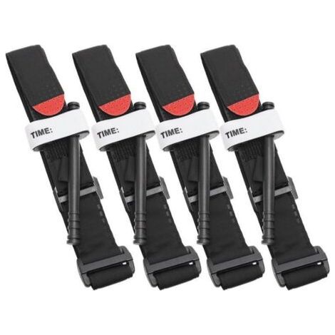 Tourniquet Médical à Une Main, Kit de Premiers Secours D'urgence, pour Le Contrôle de La Perte de Sang, Tactical Avec Treuil en Plastique Orange(4 PCS) (1/5)