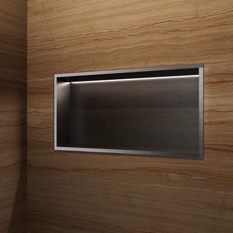 Hornacina de ducha OCEANIC con LED black gun metal (1/3)