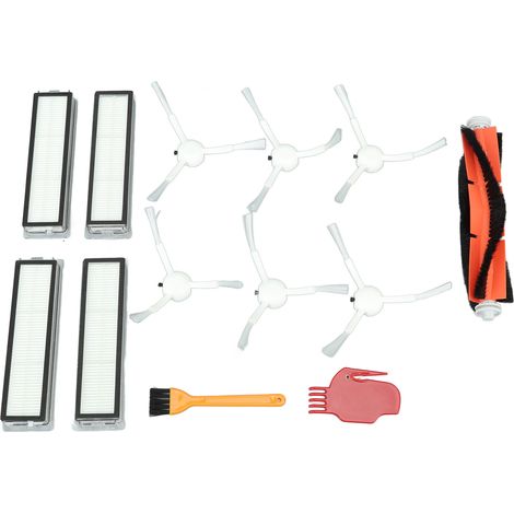 Ortviai Kit d'accessoires pour aspirateur balai Dreame D9 et L10 Pro : 1 brosse centrale, 6 brosses latérales, 4 filtres, 4 chiffons, 1 brosse jaune, 1 peigne rouge