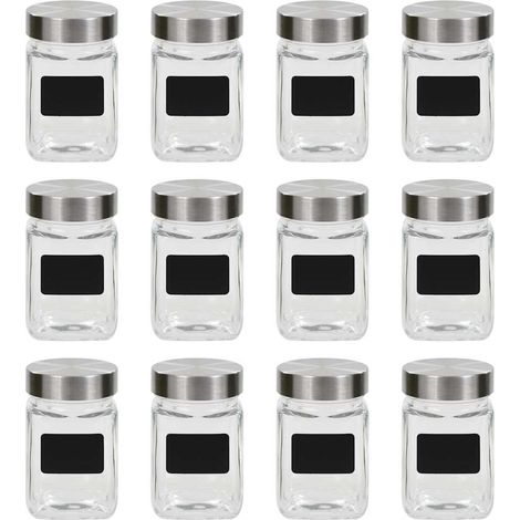 Barattoli in Vetro con Adesivo 12 pz 300 ml vidaXL (1/4)