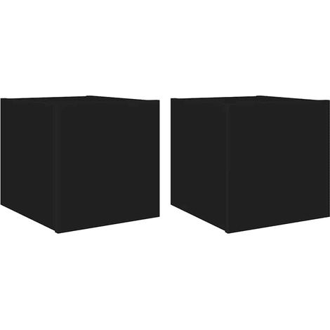 Mobili TV Armadietto TV Mobile Porta TV a Parete con Luci LED 2 pz Neri 30,5x35x30 cm (1/4)