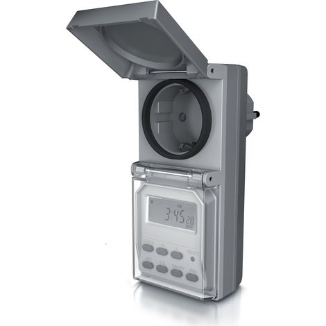 BEARWARE Outdoor Zeitschaltuhr für den Außenbereich Zufallsfunktion - IP44 - Countdown